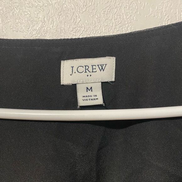 J.Crew Black Sheer Polka Dot Blouse | Size M Long Sleeve - Picture 3 of 5